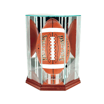 Perfect Cases Upright Octagon Football Display Case - Cherry