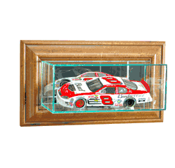 Perfect Cases Wall Mounted 1/24th NASCAR Display Case - Walnut