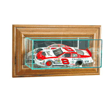 Perfect Cases Wall Mounted 1/24th NASCAR Display Case - Walnut