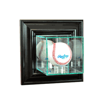 Perfect Cases Wall Mounted Baseball Display Case - Black