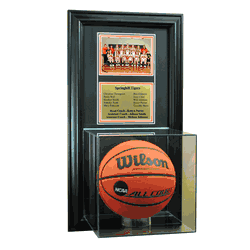 Perfect Cases Wall Mounted Basketball Case with 5x7 and Engraving Plate for Team Award -