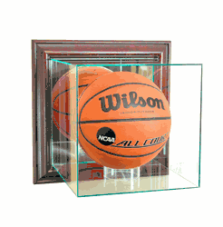 Perfect Cases Wall Mounted Basketball Display Case - Cherry