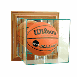 Perfect Cases Wall Mounted Basketball Display Case - Walnut