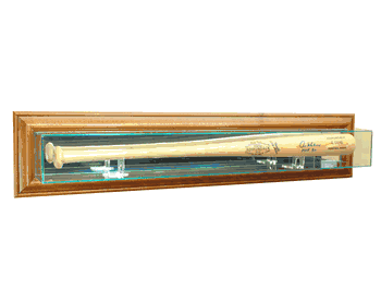 Perfect Cases Wall Mounted Bat Display Case - Walnut