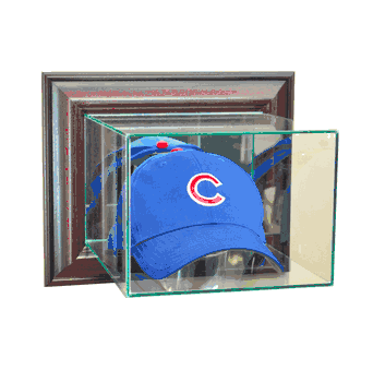 Perfect Cases Wall Mounted Cap / Hat Display Case - Cherry