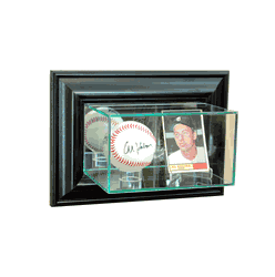 Perfect Cases Wall Mounted Card and Baseball Display Case - Black