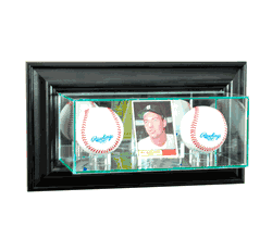 Perfect Cases Wall Mounted Card and Double Baseball Display Case - Black