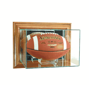 Perfect Cases Wall Mounted Football Display case - Walnut