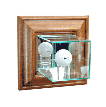 Perfect Cases Wall Mounted Golf Display Case - Walnut