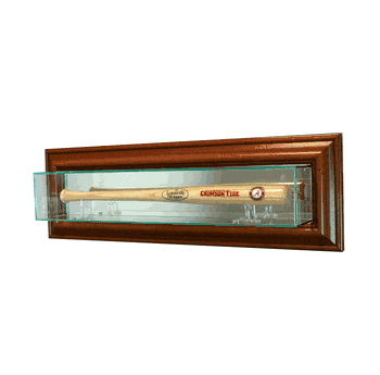 Perfect Cases Wall Mounted Mini Bat Display Case - Walnut