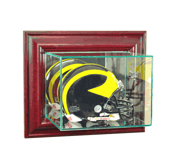 Perfect Cases Wall Mounted Mini Helmet Display Case - Cherry