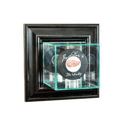 Perfect Cases Wall Mounted Single Puck Display Case - Black