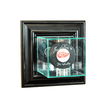 Perfect Cases Wall Mounted Single Puck Display Case - Black