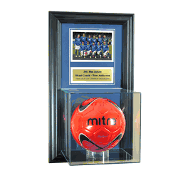 Perfect Cases Wall Mounted Soccer Case with 5x7 and Engraving Plate for Individual Award -