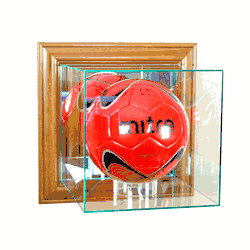 Perfect Cases Wall Mounted Soccer Display Case - Walnut
