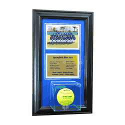Perfect Cases Wall Mounted Softball Case with 5x7 and Engraving Plate for Team Award -