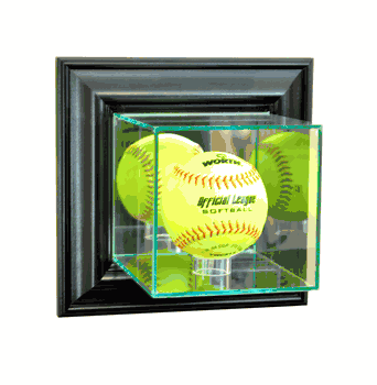 Perfect Cases Wall Mounted Softball Display Case - Black