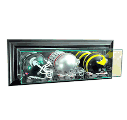 Perfect Cases Wall Mounted Triple Mini Football Display Case - Black