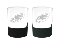 Philadelpha Eagles 2pc Laser Etched Commissioner Rocks Glass Set
