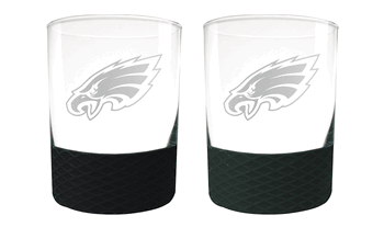 Philadelpha Eagles 2pc Laser Etched Commissioner Rocks Glass Set