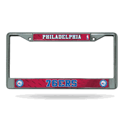 Philadelphia 76ers  12" x 6" Chrome Frame With Decal Inserts