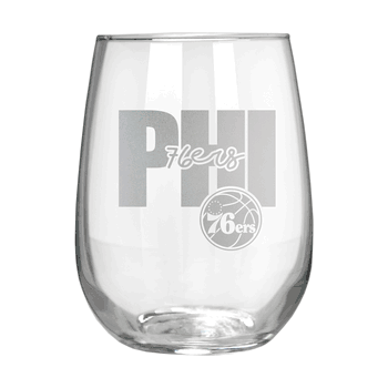 Philadelphia 76ers 17oz Stemmless Wine Glass