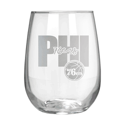 Philadelphia 76ers 17oz Stemmless Wine Glass