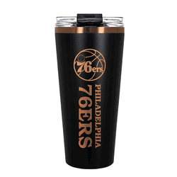 Philadelphia 76ers 32oz Black and Copper Big Slim with Straw