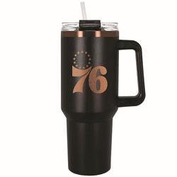 Philadelphia 76ers 40oz Black and Copper Colossus Travel Mug with Straw