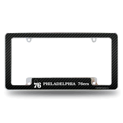 Philadelphia 76ers Black 12" x 6" Chrome All Over Automotive License Plate Frame