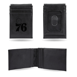 Philadelphia 76ers Black Laser Engraved Front Pocket Wallet