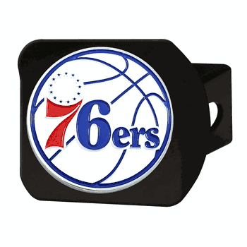 Philadelphia 76ers Black Metal Hitch Cover - 3D Color Emblem