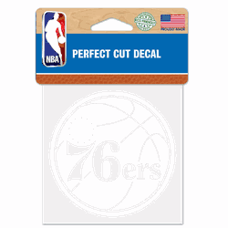Philadelphia 76ers Decal 4x4 Perfect Cut White