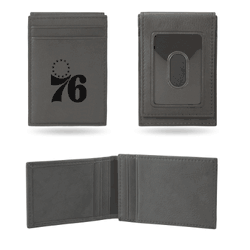 Philadelphia 76ers Gray Laser Engraved Front Pocket Wallet