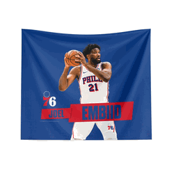 Philadelphia 76ers Joel Embiid NBA  Printed Wall Hanging 34x40 inches