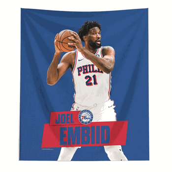 Philadelphia 76ers Joel Embiid NBA Printed Wall Hanging 50x60 inches