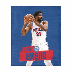 Philadelphia 76ers Joel Embiid NBA Silk Touch Throw Blanket 50x60 inches
