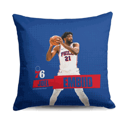 Philadelphia 76ers Joel Embiid NBA Throw Pillow 18x18 inches