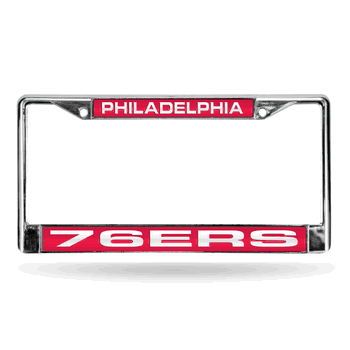 Philadelphia 76ers Laser Chrome Frame - Red Background With White Letters