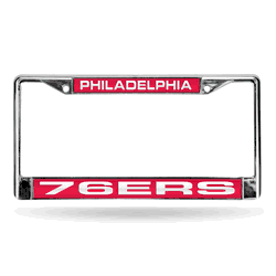 Philadelphia 76ers Laser Chrome Frame - Red Background With White Letters