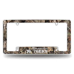 Philadelphia 76ers Mossy Oak 12" x 6" Chrome All Over Automotive License Plate Frame