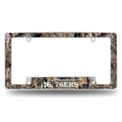 Philadelphia 76ers Mossy Oak 12" x 6" Chrome All Over Automotive License Plate Frame for Car/Truck/SUV