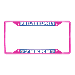 Philadelphia 76ers Pink Metal License Plate Frame - 6.25"x12.25"