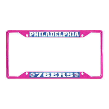 Philadelphia 76ers Pink Metal License Plate Frame - 6.25