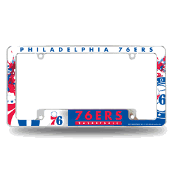 Philadelphia 76ers Primary 12" x 6" Chrome All Over Automotive License Plate Frame for Car/Truck/SUV