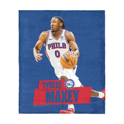Philadelphia 76ers Tyrese Maxey NBA Silk Touch Throw Blanket 50x60 inches