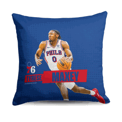 Philadelphia 76ers Tyrese Maxey NBA Throw Pillow 18x18 inches