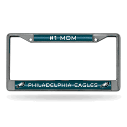 Philadelphia Eagles #1 Mom 12" x 6" Silver Bling Chrome Car/Truck/SUV Auto Accessory