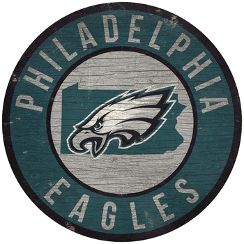 Philadelphia Eagles 12 in. Circle w/ State Sign