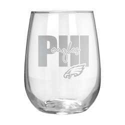 Philadelphia Eagles 17oz Stemmless Wine Glass